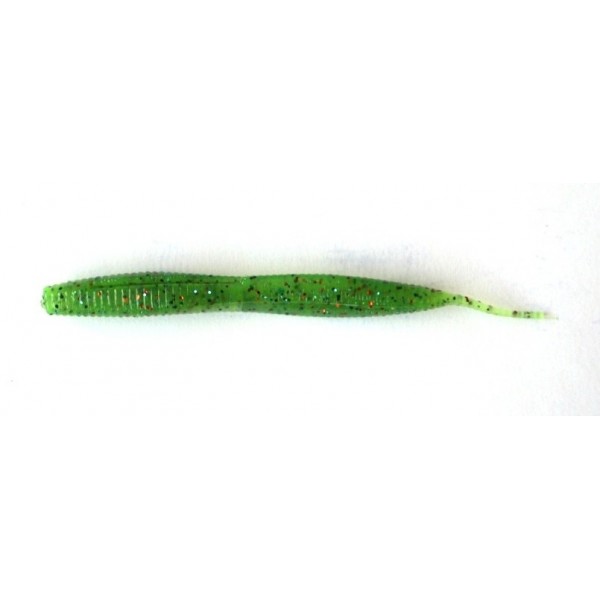 Рыбацкая приманка силиконовая, Taipan Rain Worm, 3,8 дюйма, 8шт/уп, цвет №08 Green neon